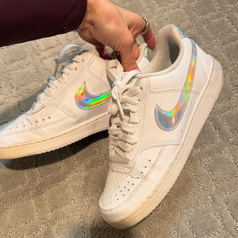White Holographic Nike Women's Sneakers